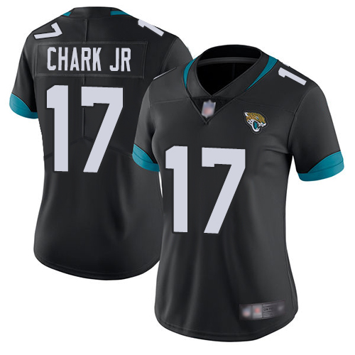 Nike Jacksonville Jaguars #17 DJ Chark Jr Black Team Color Women Stitched NFL Vapor Untouchable Limited Jersey